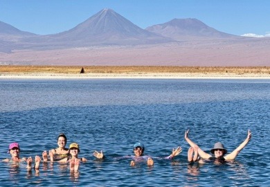 Atacama floating in desert salt pools