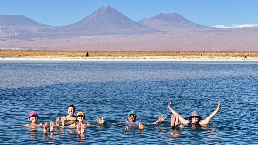 Atacama floating in desert salt pools